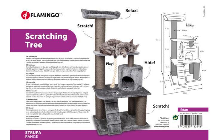 Flamingo Scratching tree  Edan Grey & Dark grey