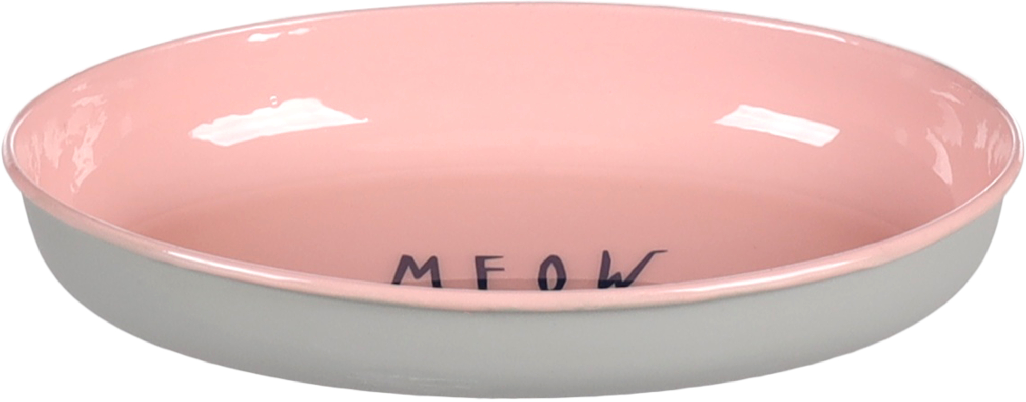 Flamingo Futter- und Trinknapf Nell Oval Hellgrau & Rosa