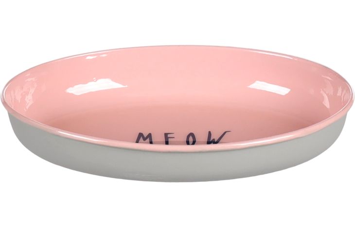 Flamingo Futter- und Trinknapf Nell Oval Hellgrau & Rosa