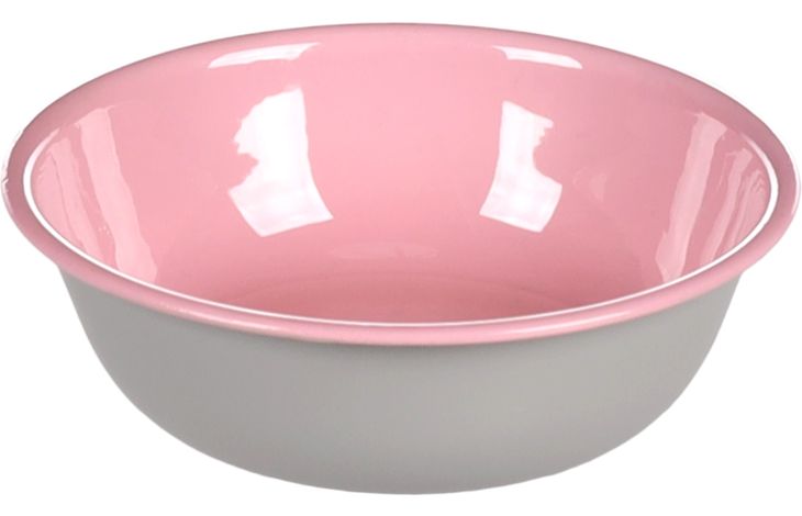 Flamingo Feeding and drinking bowl Nell Round Light grey & Pink