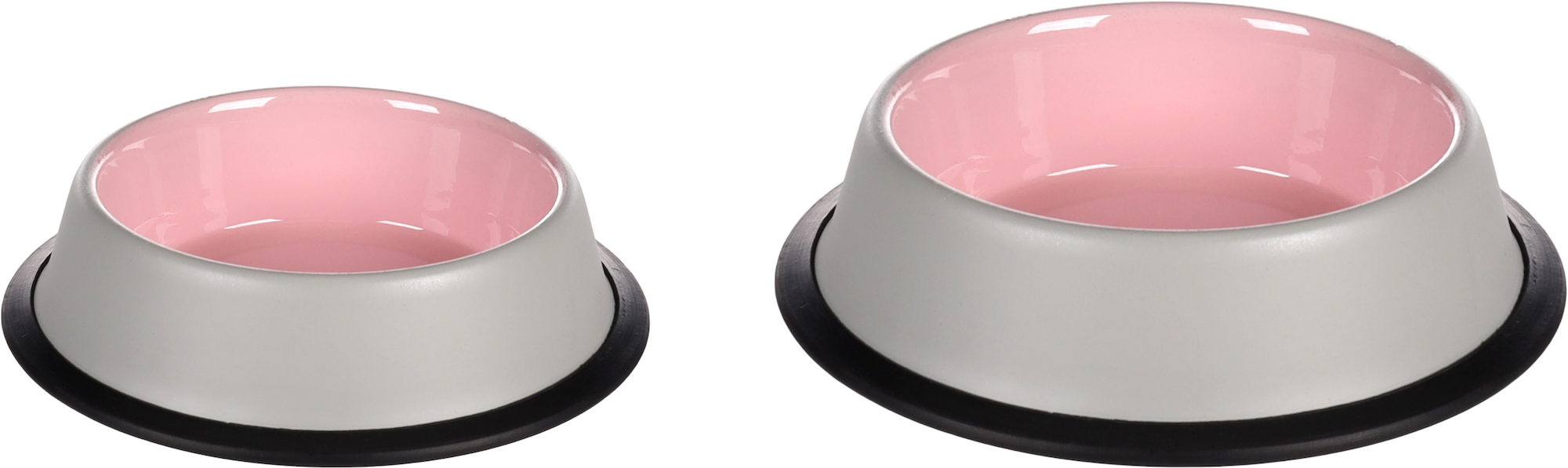 Flamingo Futter- und Trinknapf Nell Rund Hellgrau & Rosa