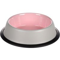 Flamingo Feeding and drinking bowl Nell Round Light grey & Pink