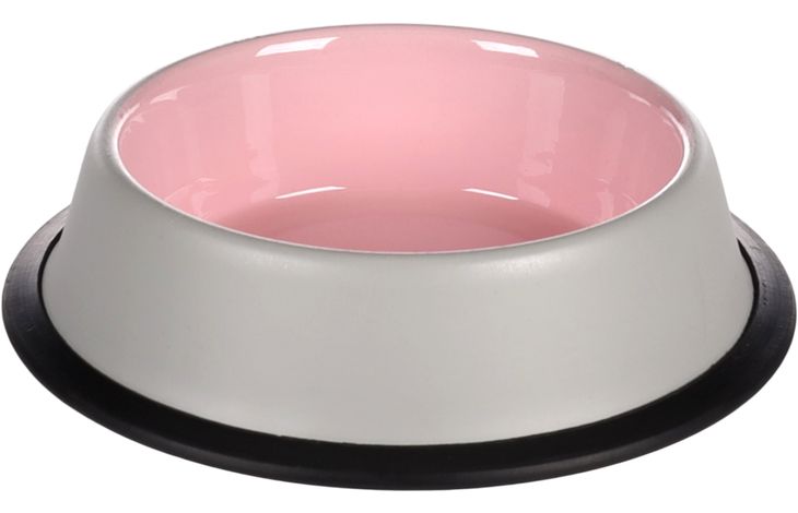 Flamingo Feeding and drinking bowl Nell Round Light grey & Pink