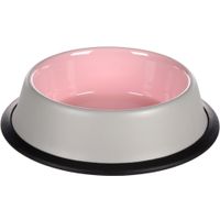 Flamingo Feeding and drinking bowl Nell Round Light grey & Pink