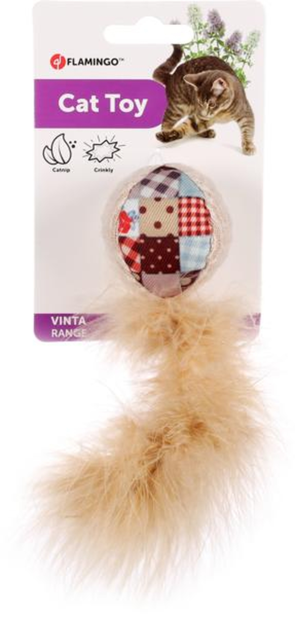 Flamingo Toy Vinta Ball with feathers Mix
