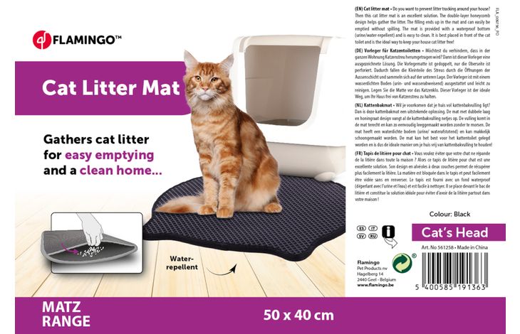 Flamingo Kattenbakmat Matz Zwart