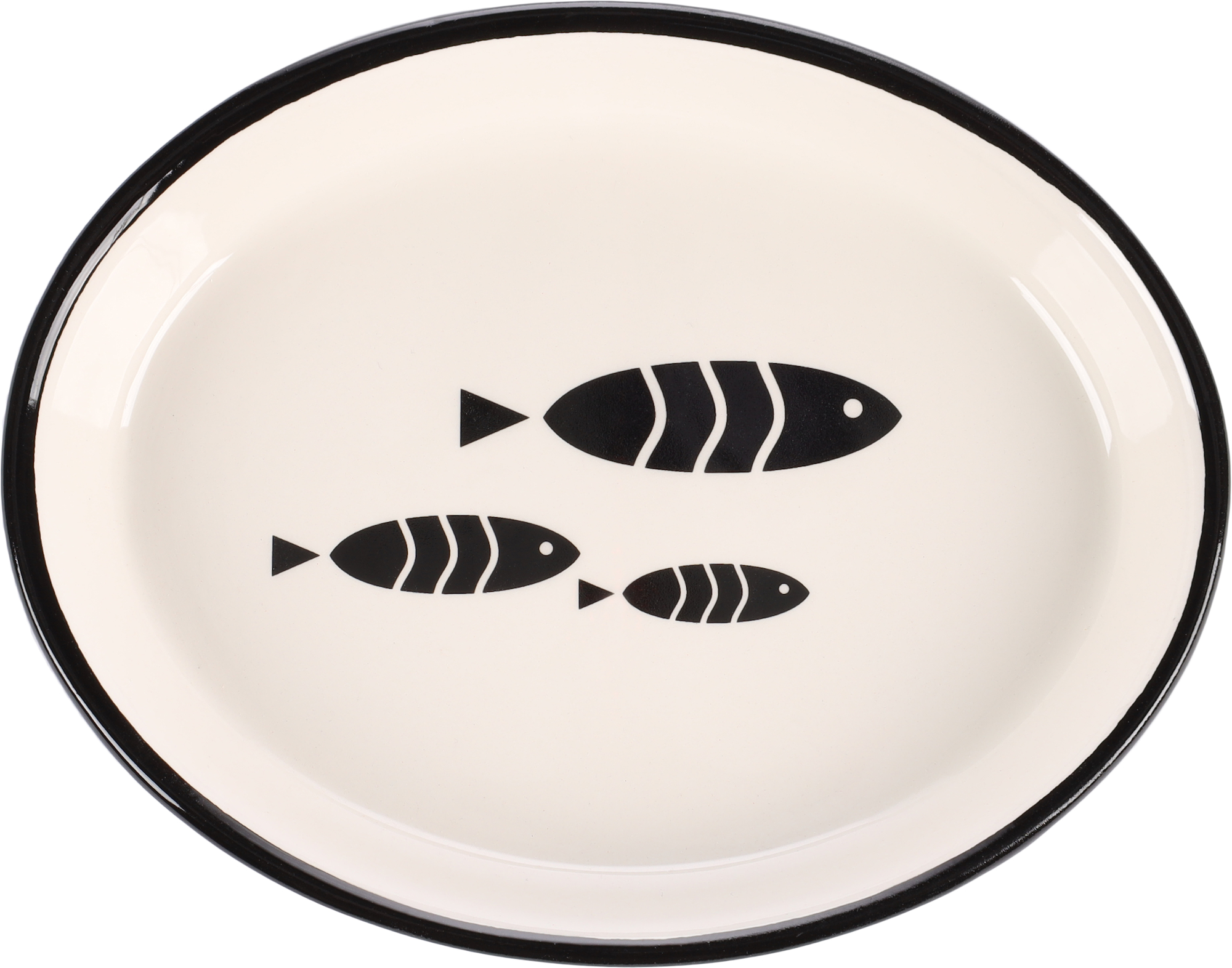 Flamingo Eet- en drinkpot Sardi Ovaal Zwart & Wit