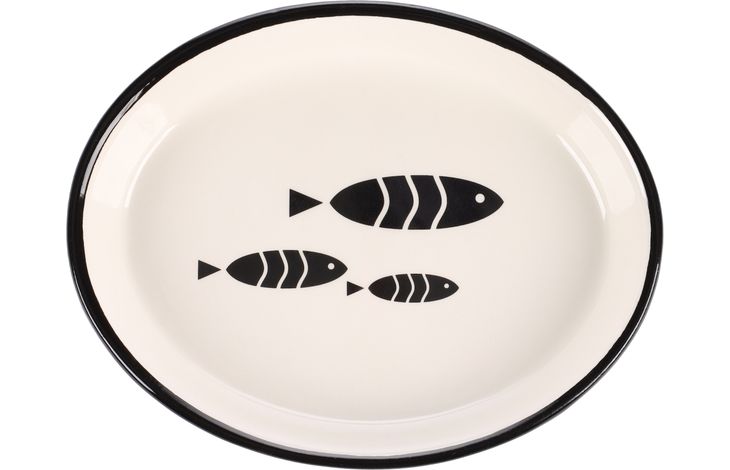 Flamingo Eet- en drinkpot Sardi Ovaal Zwart & Wit