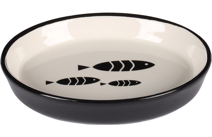 Flamingo Eet- en drinkpot Sardi Ovaal Zwart & Wit
