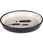 Feeding and drinking bowl Sardi Oval Black & White