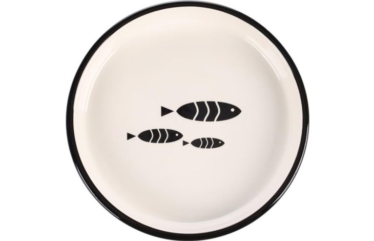 Flamingo Bol para comida y bebida Sardi Redondo Negro & Blanco