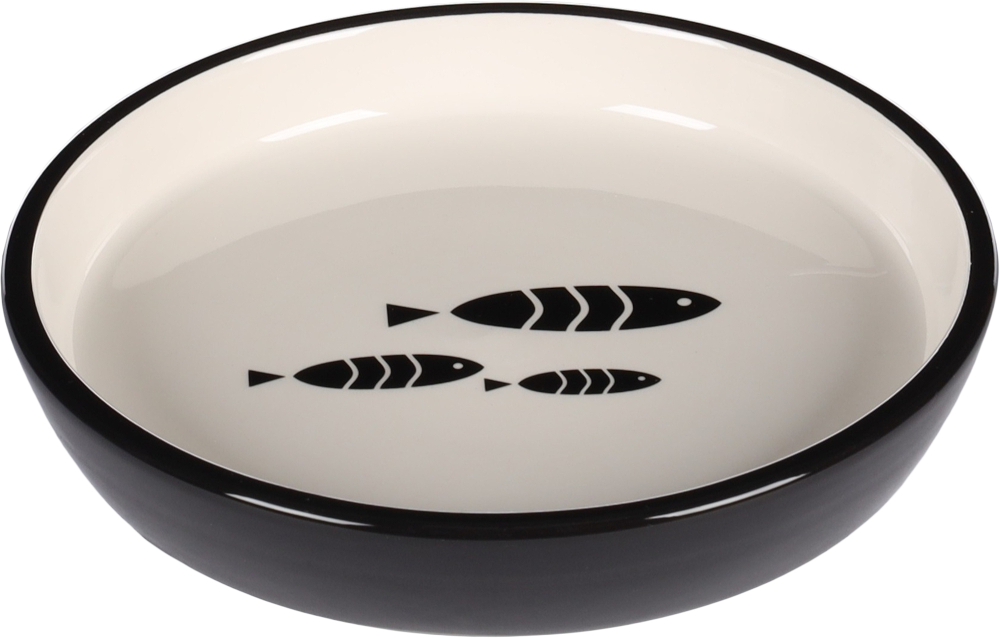 Flamingo Bol para comida y bebida Sardi Redondo Negro & Blanco