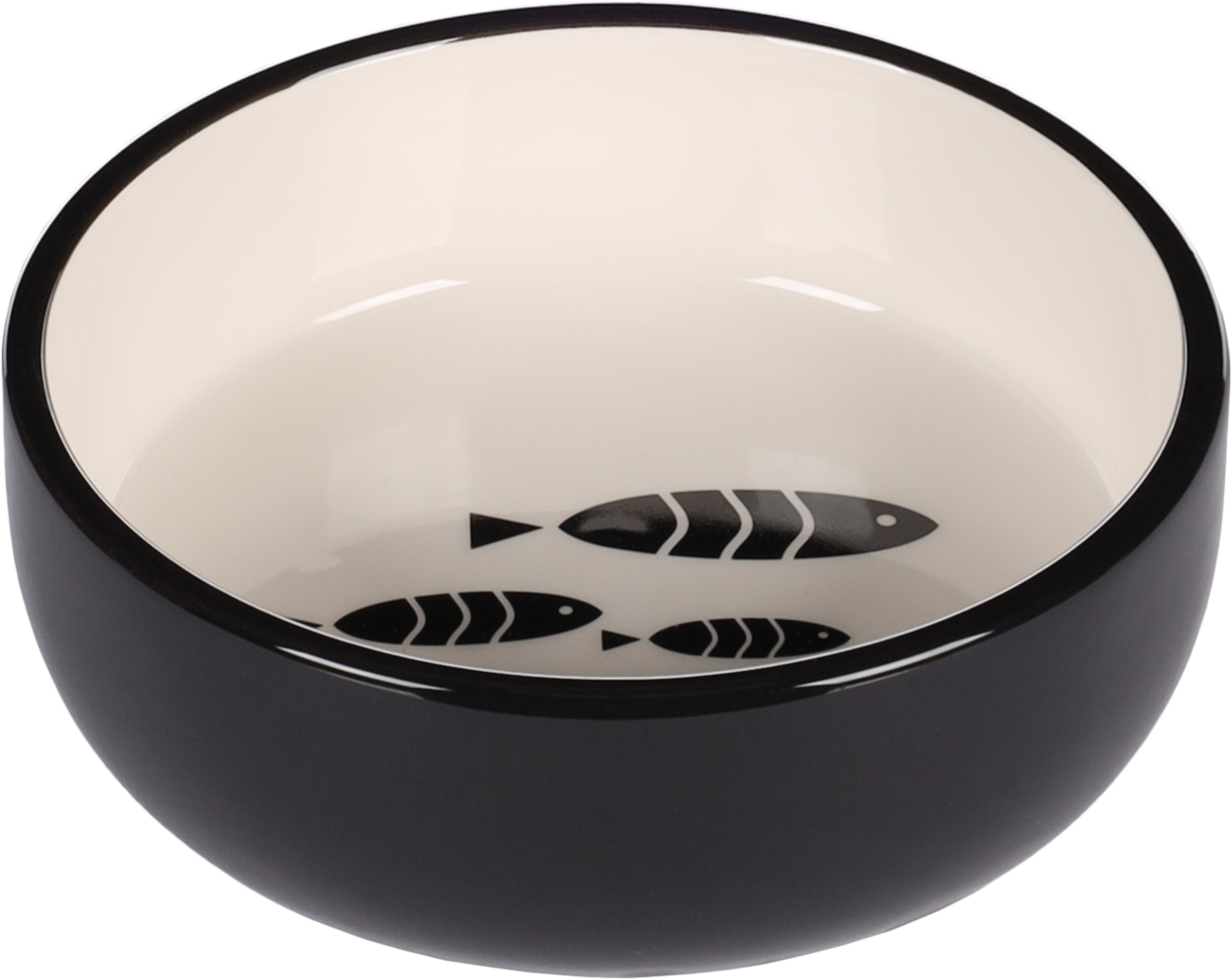 Flamingo Bol para comida y bebida Sardi Redondo Negro & Blanco