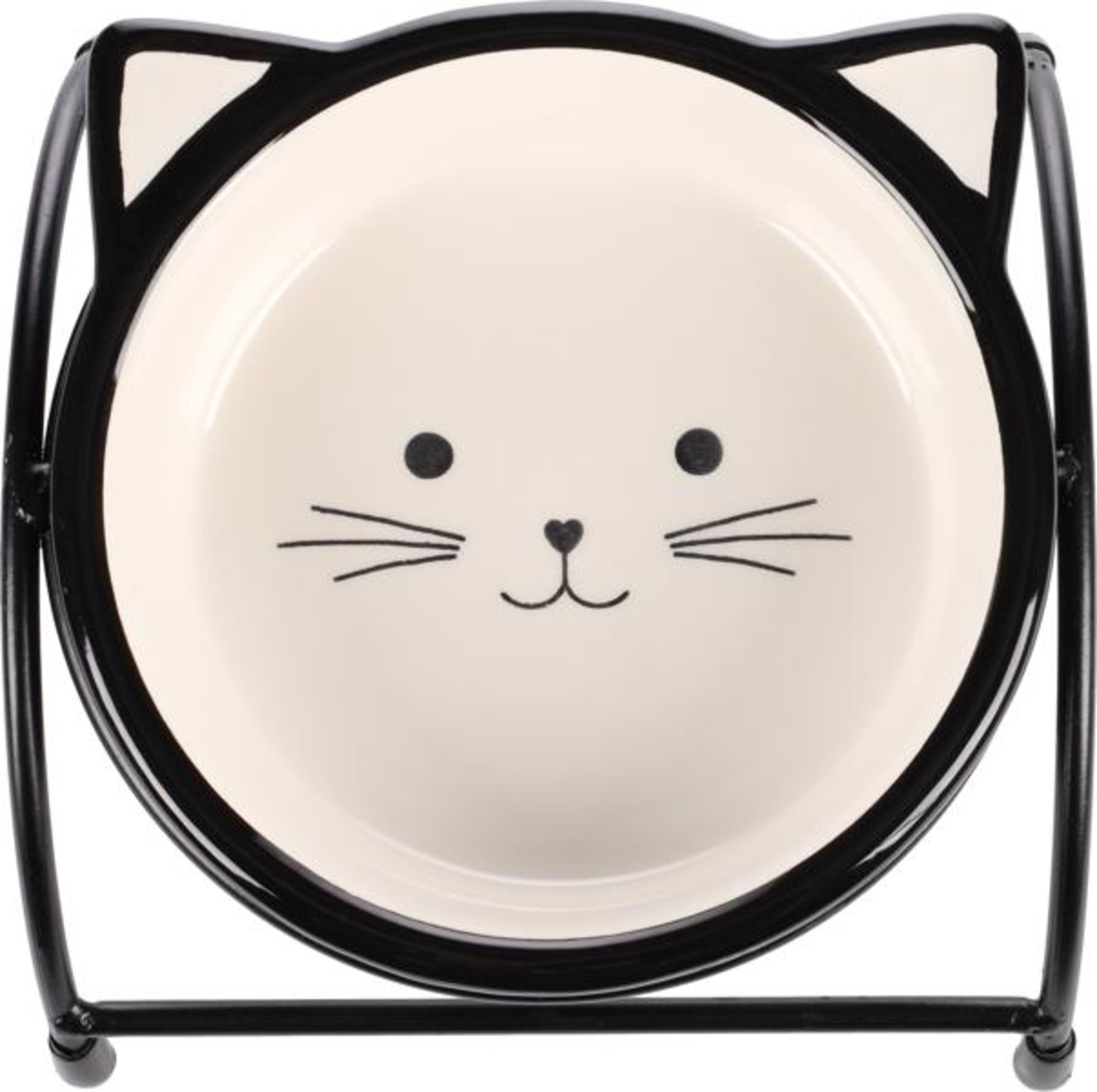 Flamingo Ciotola per cibo e acqua & Supporto Ansu Nero & Bianco