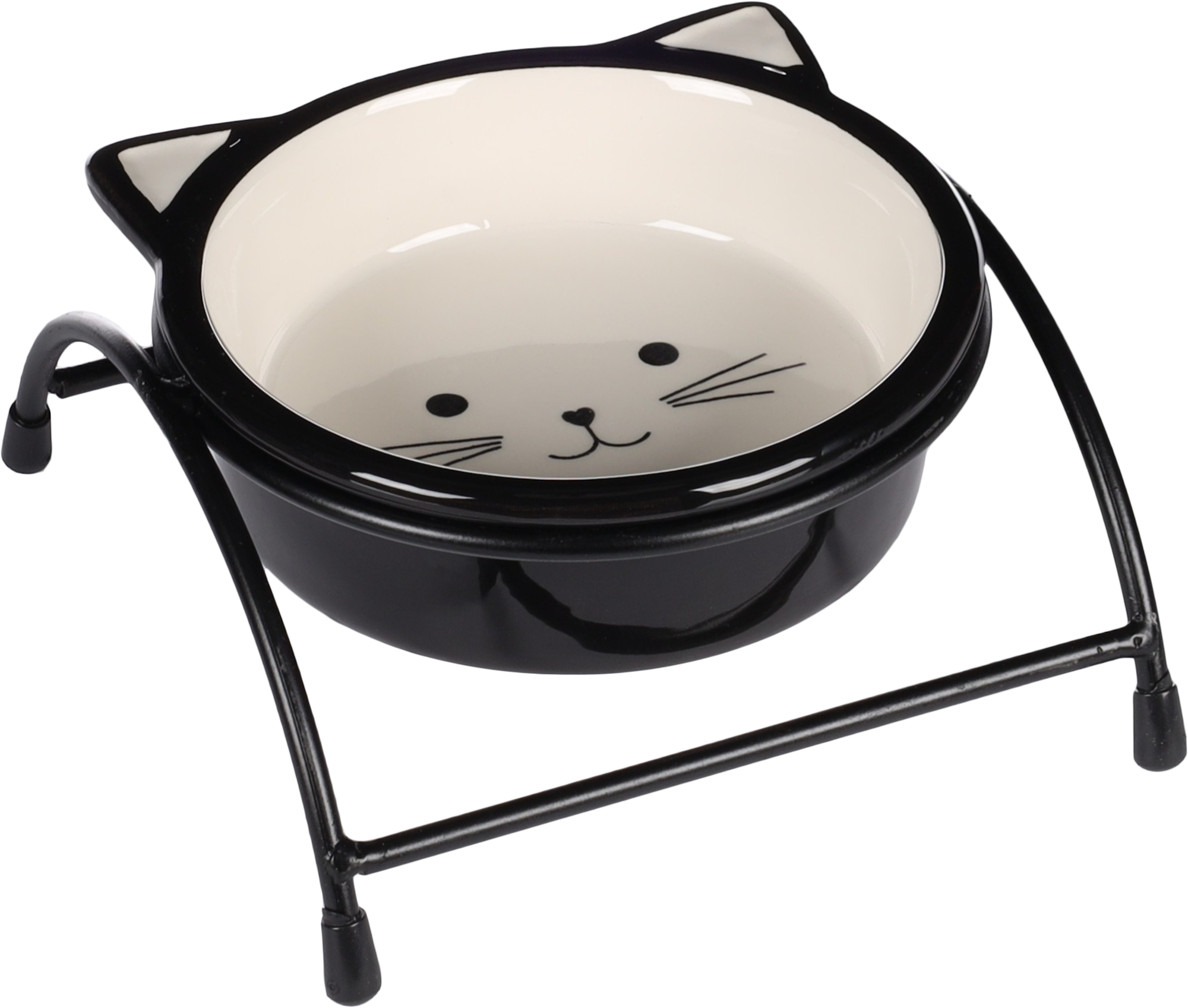 Flamingo Ciotola per cibo e acqua & Supporto Ansu Nero & Bianco