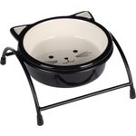 Feeding and drinking bowl & Stand Ansu Black & White