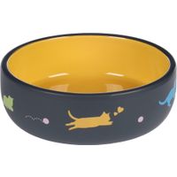 Flamingo Bol para comida y bebida Rani Redondo Gris oscuro & Amarillo