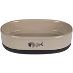 Feeding and drinking bowl Auri Oval Taupe