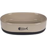 Feeding and drinking bowl Auri Oval Taupe