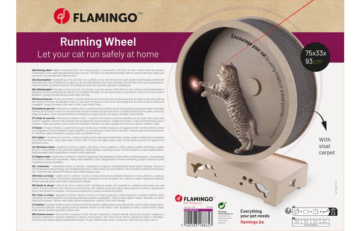 Flamingo Jouet Eksi Roue d'exercice Brun clair