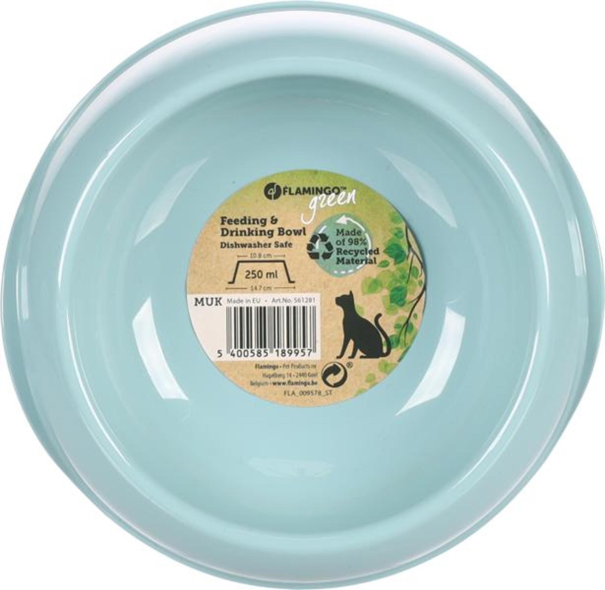 Flamingo Feeding and drinking bowl Muk Round Light blue