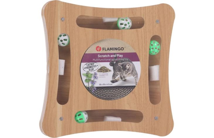 Flamingo Juguete rascador Densi  Cuadrado con bola Marrón