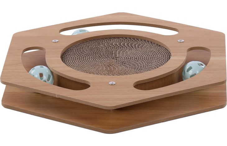 Flamingo Jouet à griffer Densi  Hexagone avec balle Brun