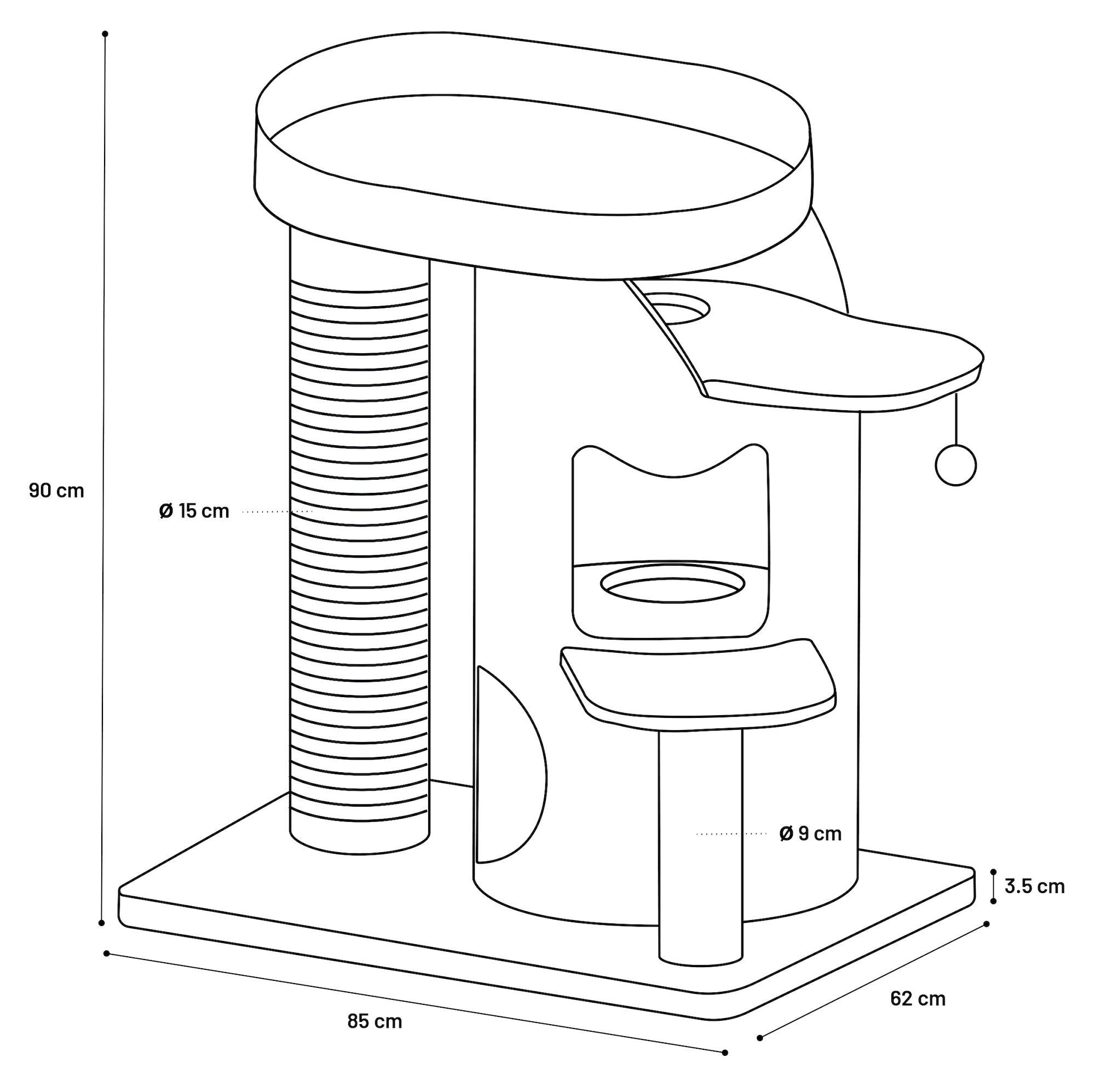 Flamingo Kratzbaum Kano Grau