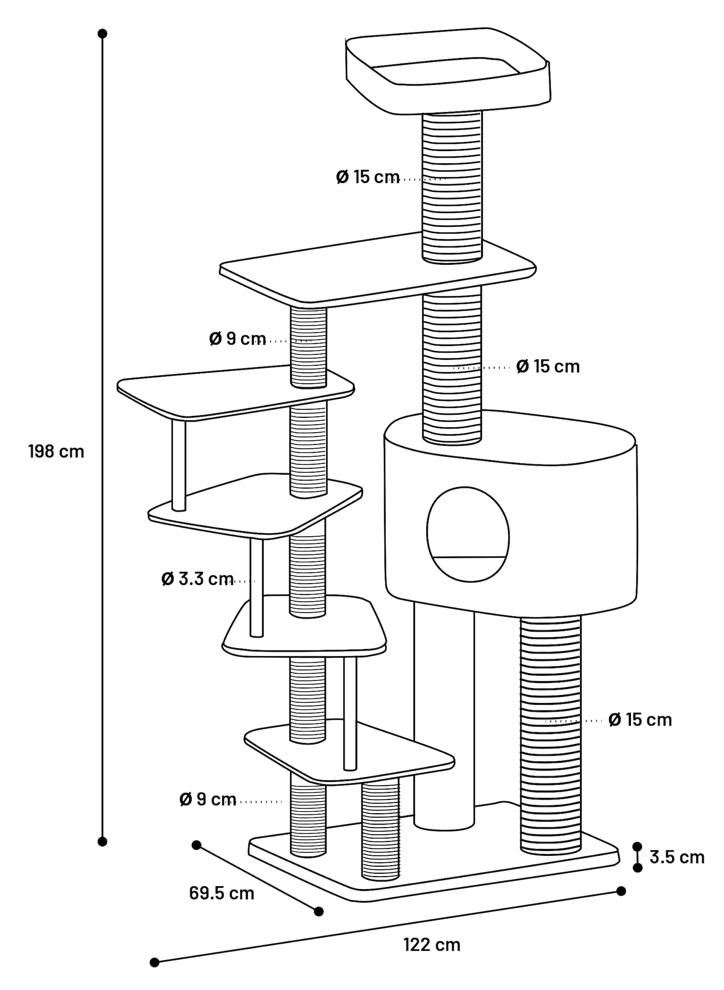 Flamingo Kratzbaum Goro Grau