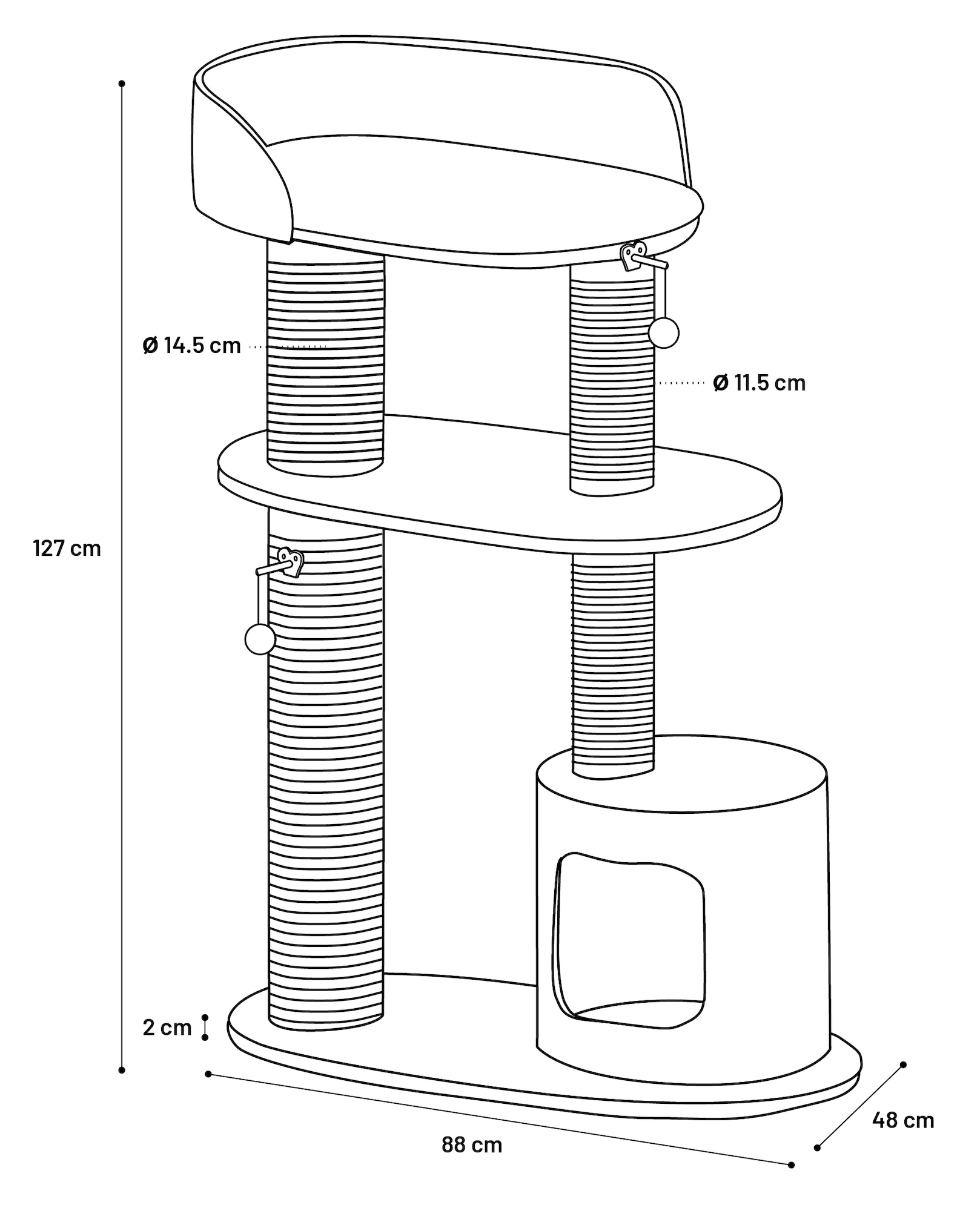 Flamingo Arbre à chat Brandi Noir