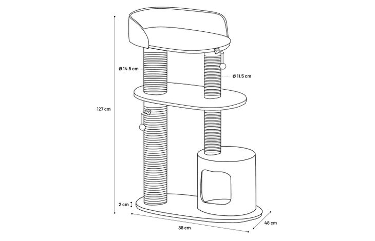 Flamingo Arbre à chat Brandi Noir