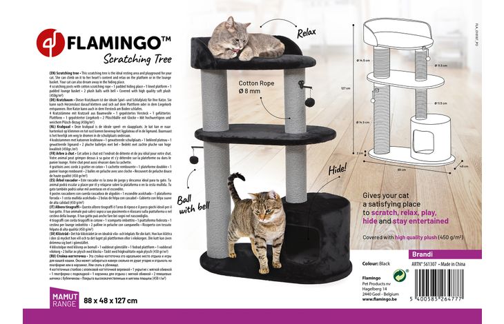 Flamingo Arbre à chat Brandi Noir