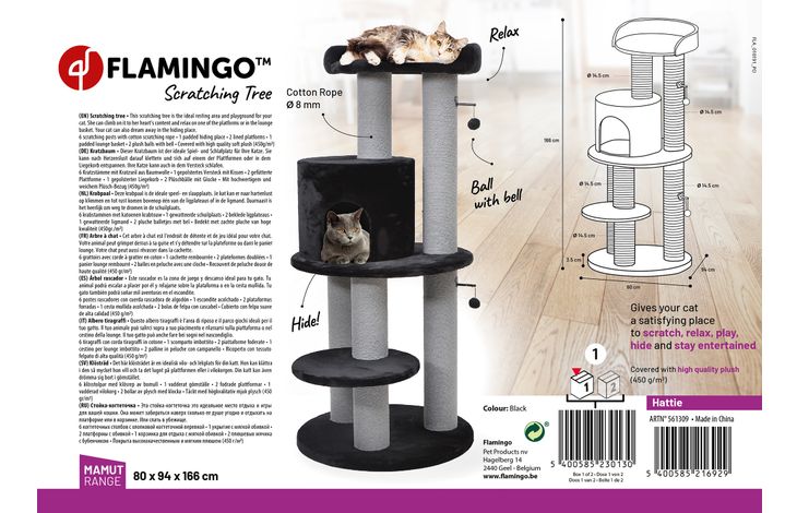Flamingo Scratching tree  Hattie Black