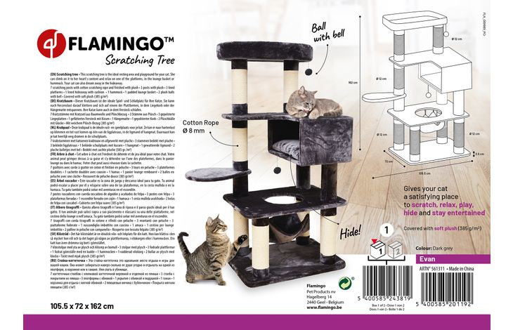 Flamingo Krabpaal Evan Donkergrijs