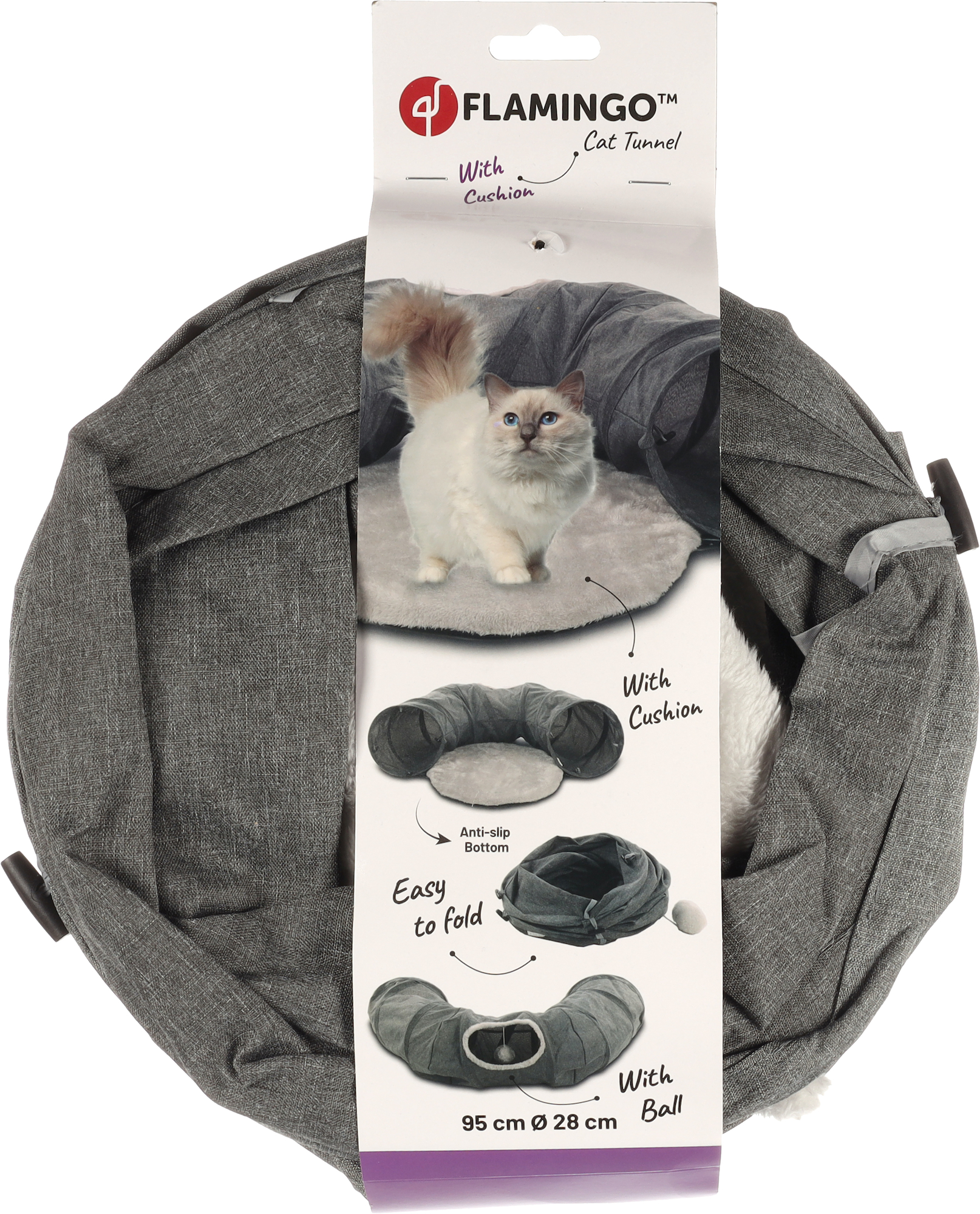 Flamingo Toy Gotar Tunnel with ball Dark grey