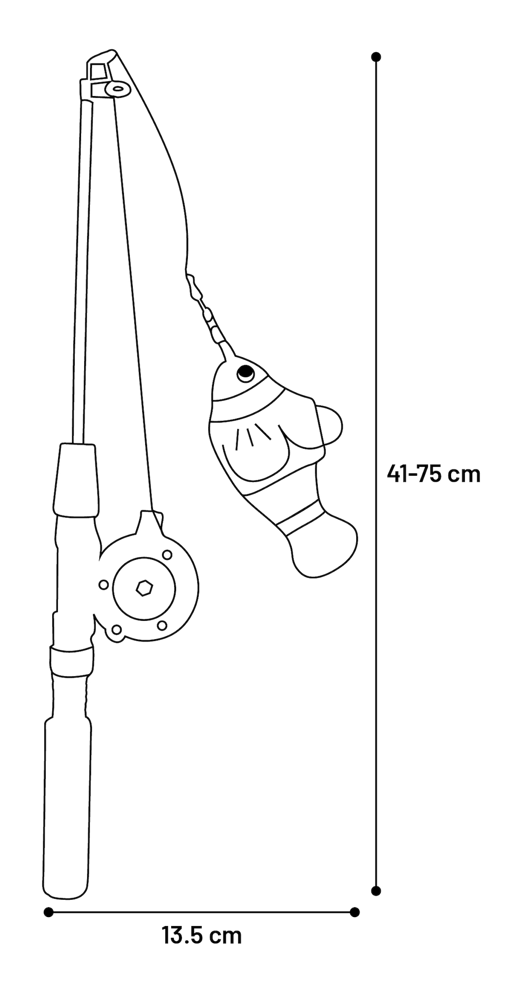 Flamingo Jouet Rodney Poisson clown & Canne à pêche Orange