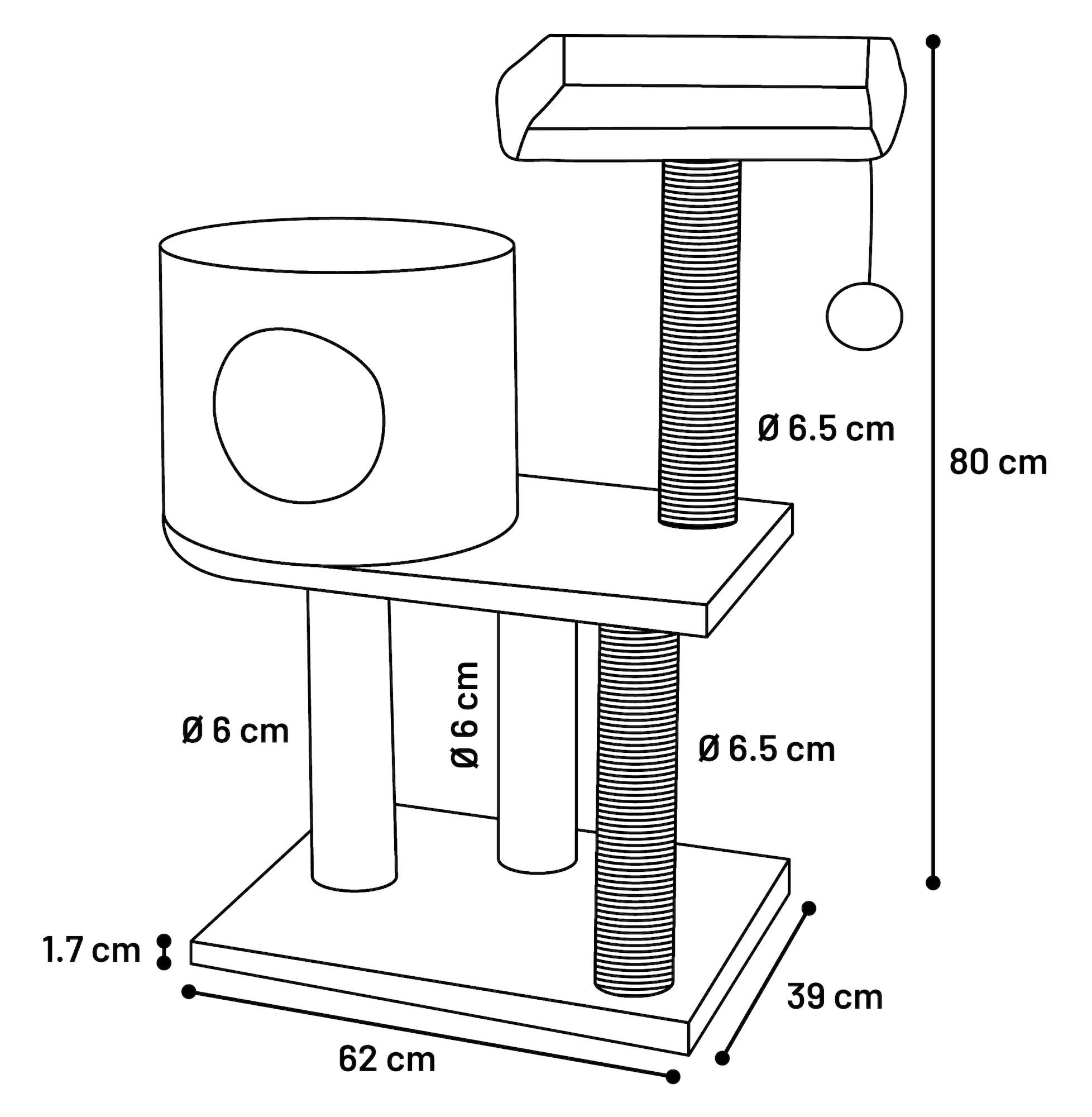 Flamingo Scratching tree  Sonal Grey