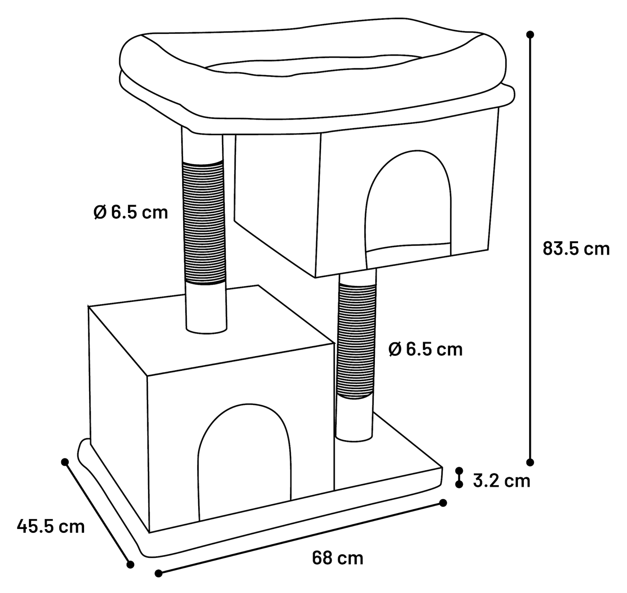 Flamingo Scratching tree  Kajal Grey