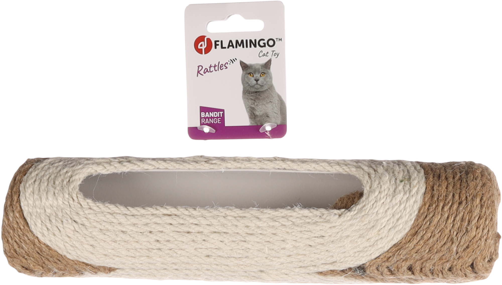 Flamingo Toy Cooper Tube with ball Brown & Beige