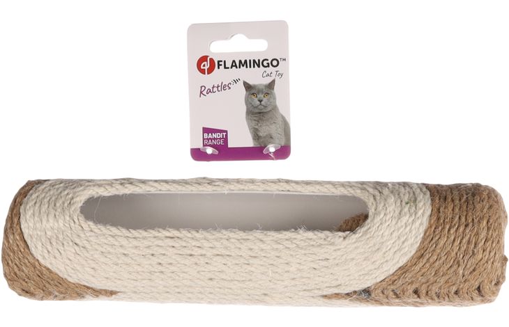 Flamingo Toy Cooper Tube with ball Brown & Beige