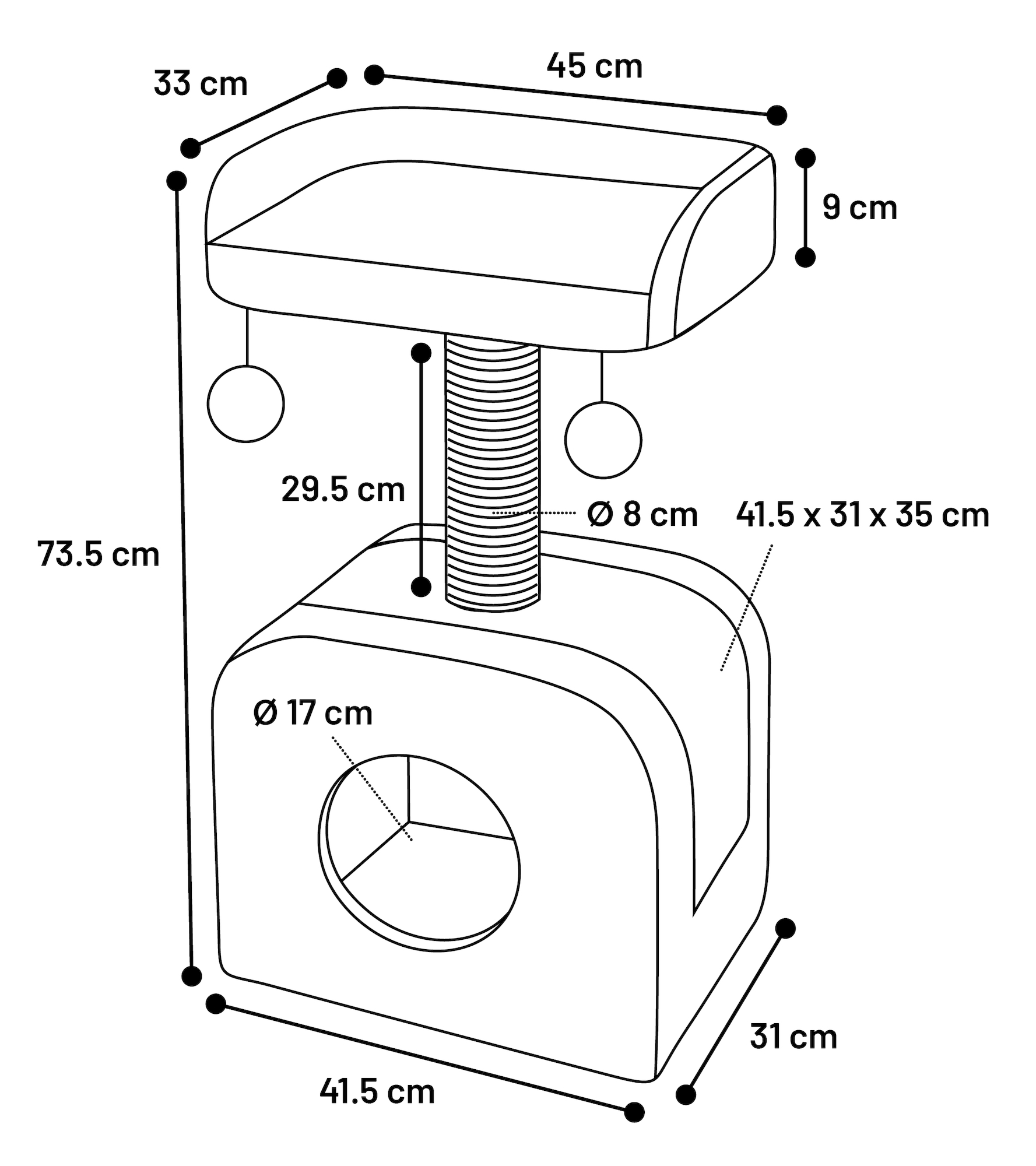 Flamingo Scratching tree  Oscar Taupe