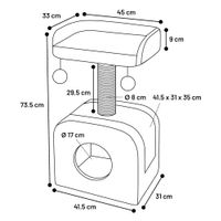 Flamingo Scratching tree  Oscar Taupe