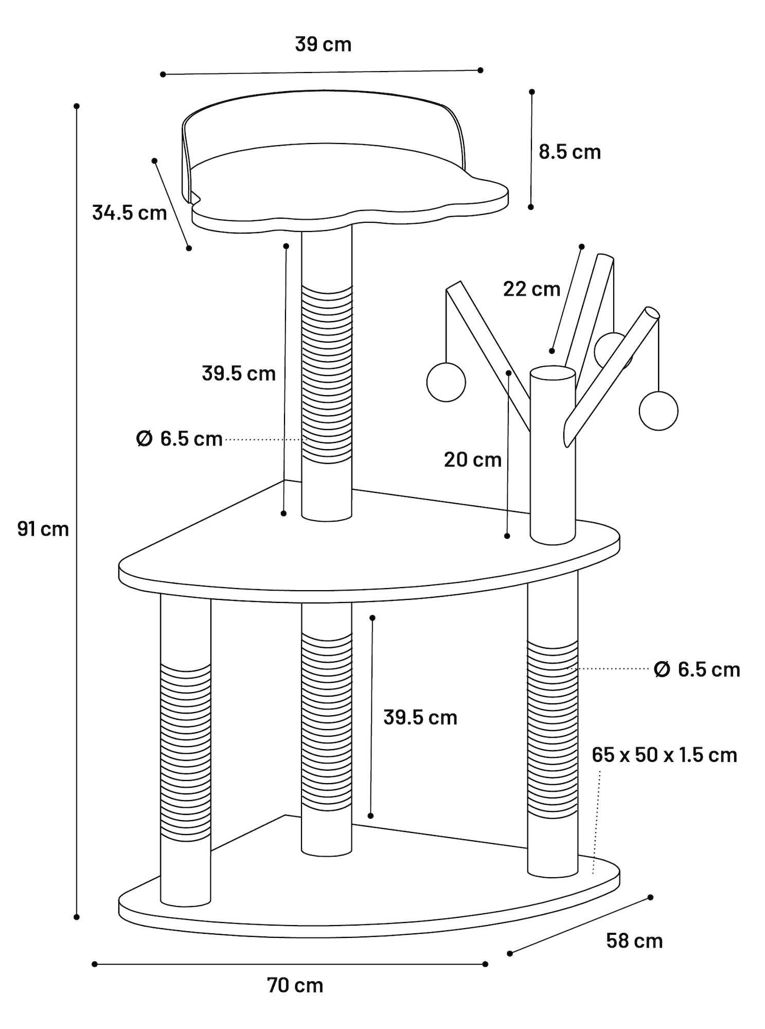 Flamingo Scratching tree  Kira Dark grey