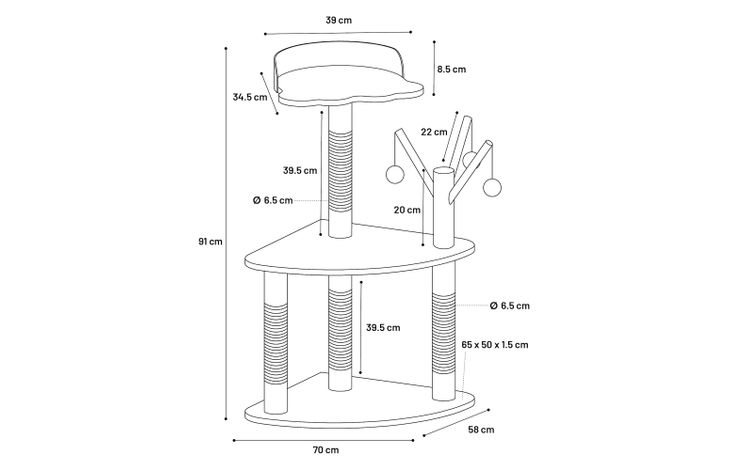 Flamingo Scratching tree  Kira Dark grey