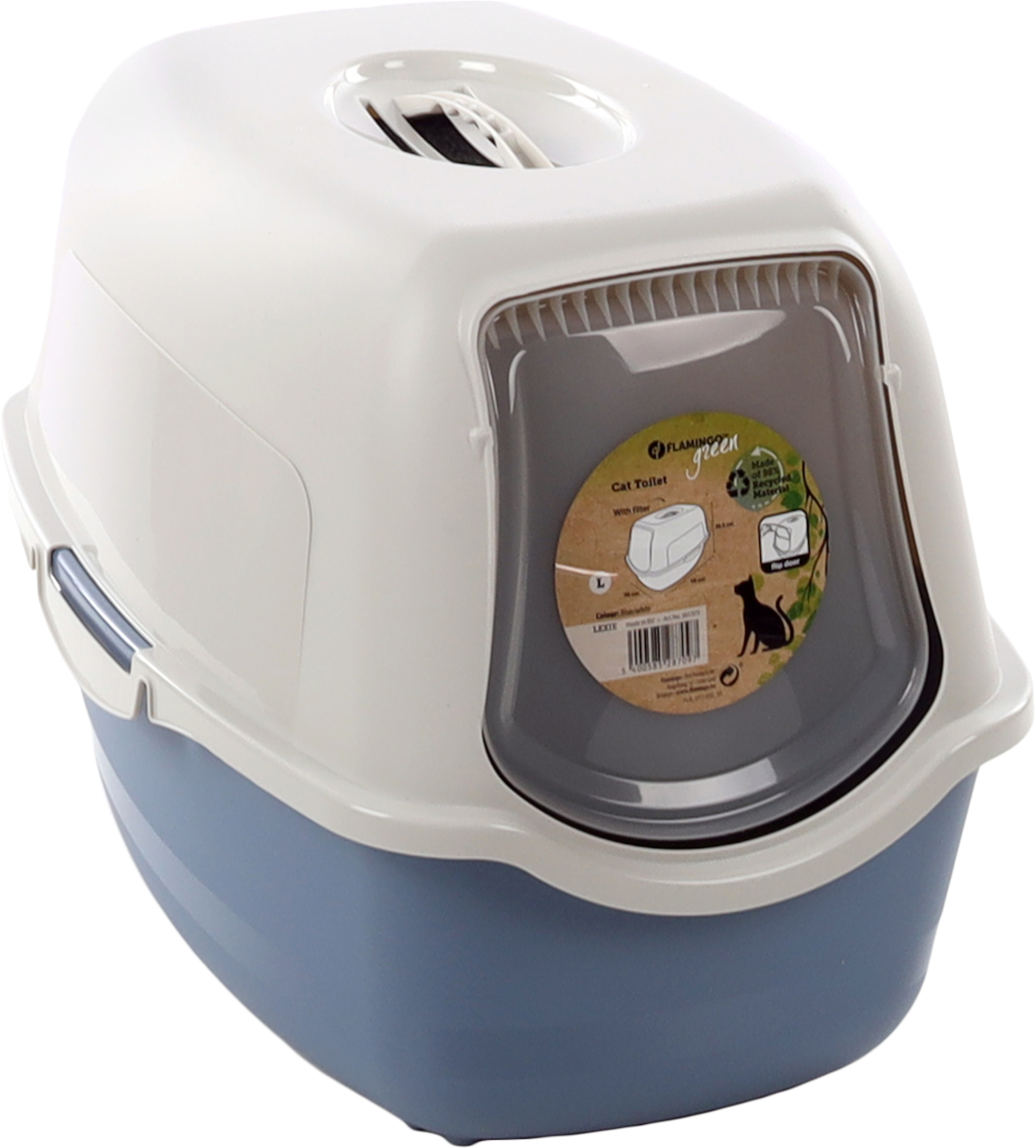 Flamingo Cat toilet Lexie Blue