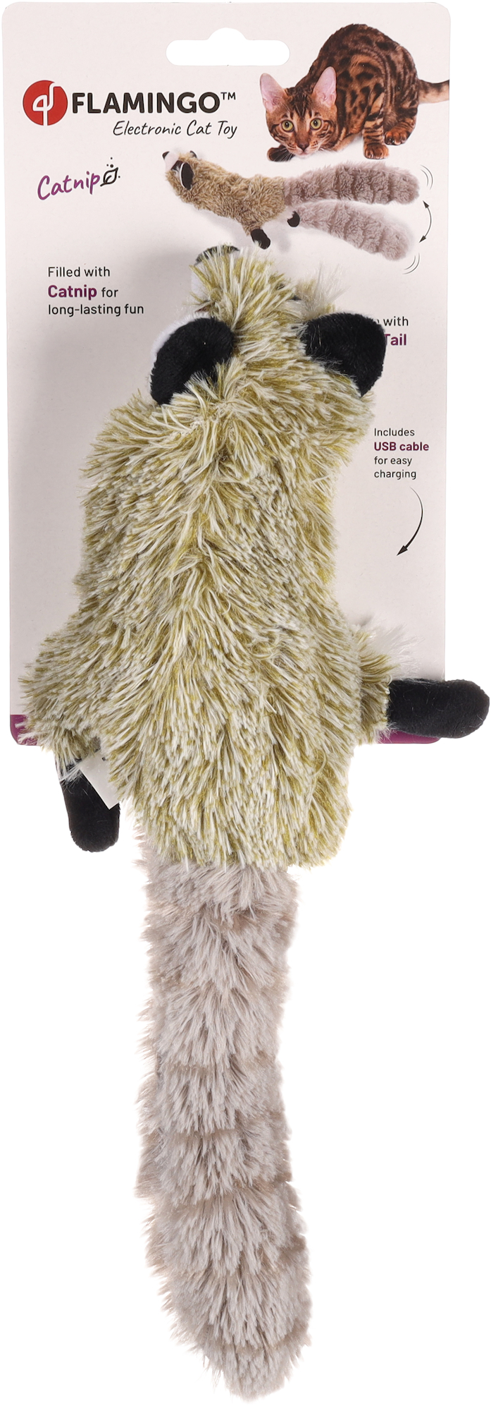 Flamingo Electronic toy Flapso Racoon Light grey