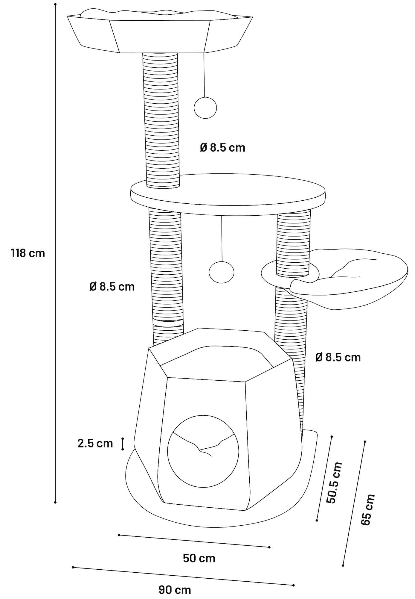 Flamingo Scratching tree  Berliot Black