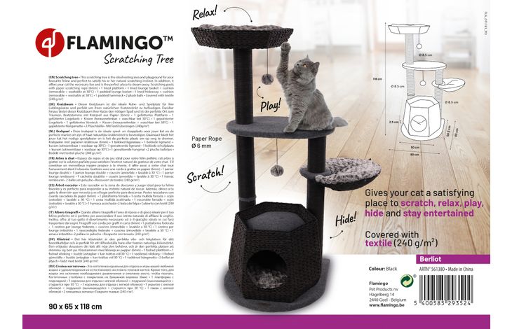 Flamingo Scratching tree  Berliot Black