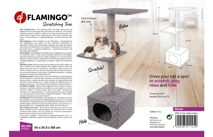 Flamingo Scratching tree  Simon Grey