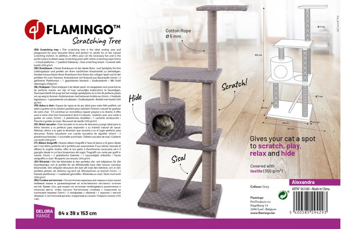 Flamingo Scratching tree  Alexandra Grey